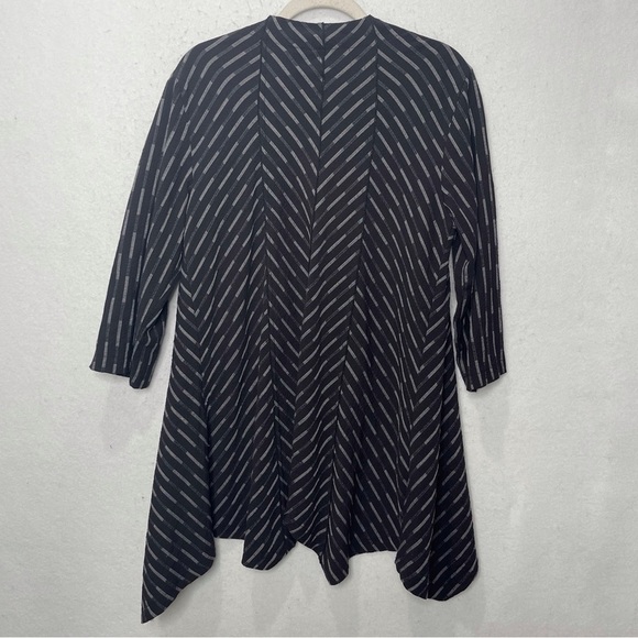 Habitat Crepe Open Shark Bite Long Blazer Cardigan Size Medium Artsy - Picture 2 of 6